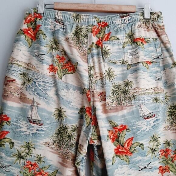 POLO by Ralph Lauren Cotton Swim Board Shorts Ocean & Beach Pattern Men's Sz M - Picture 9 of 13